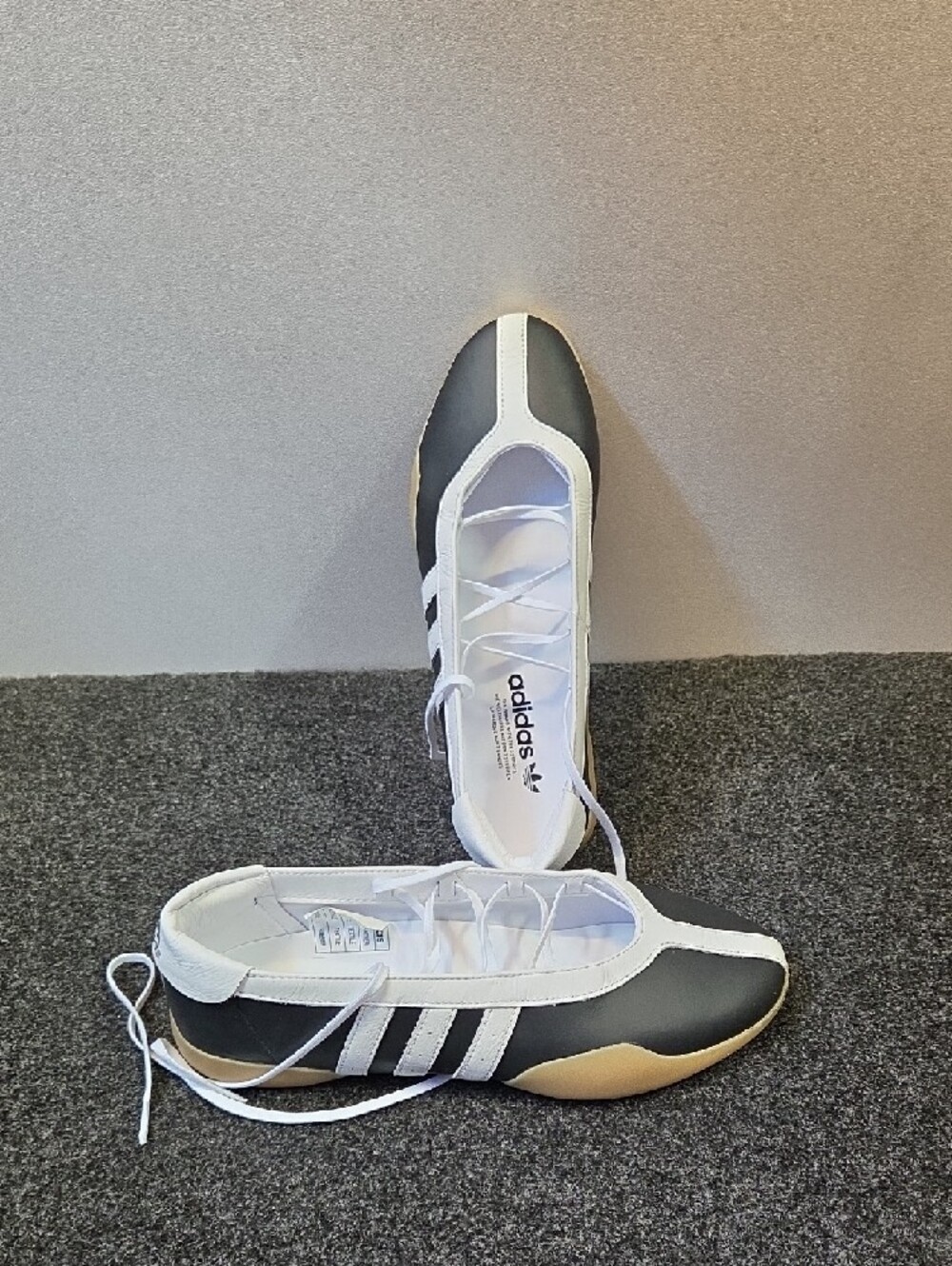 adidas Women’s Black and White Vintage-Inspired Lace-Up Sneakers - Picture 4 of 10